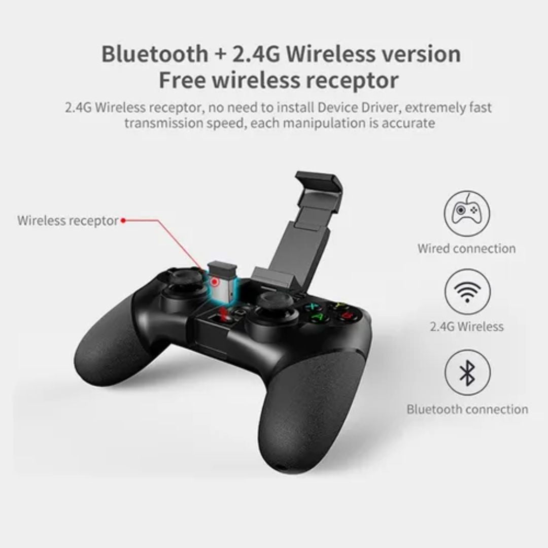 Controlador de juegos móvil, Bluetooth y mando inalámbrico de 2,4 G para  teléfono Android/PC Windows/Smart TV/TV Box/PS3